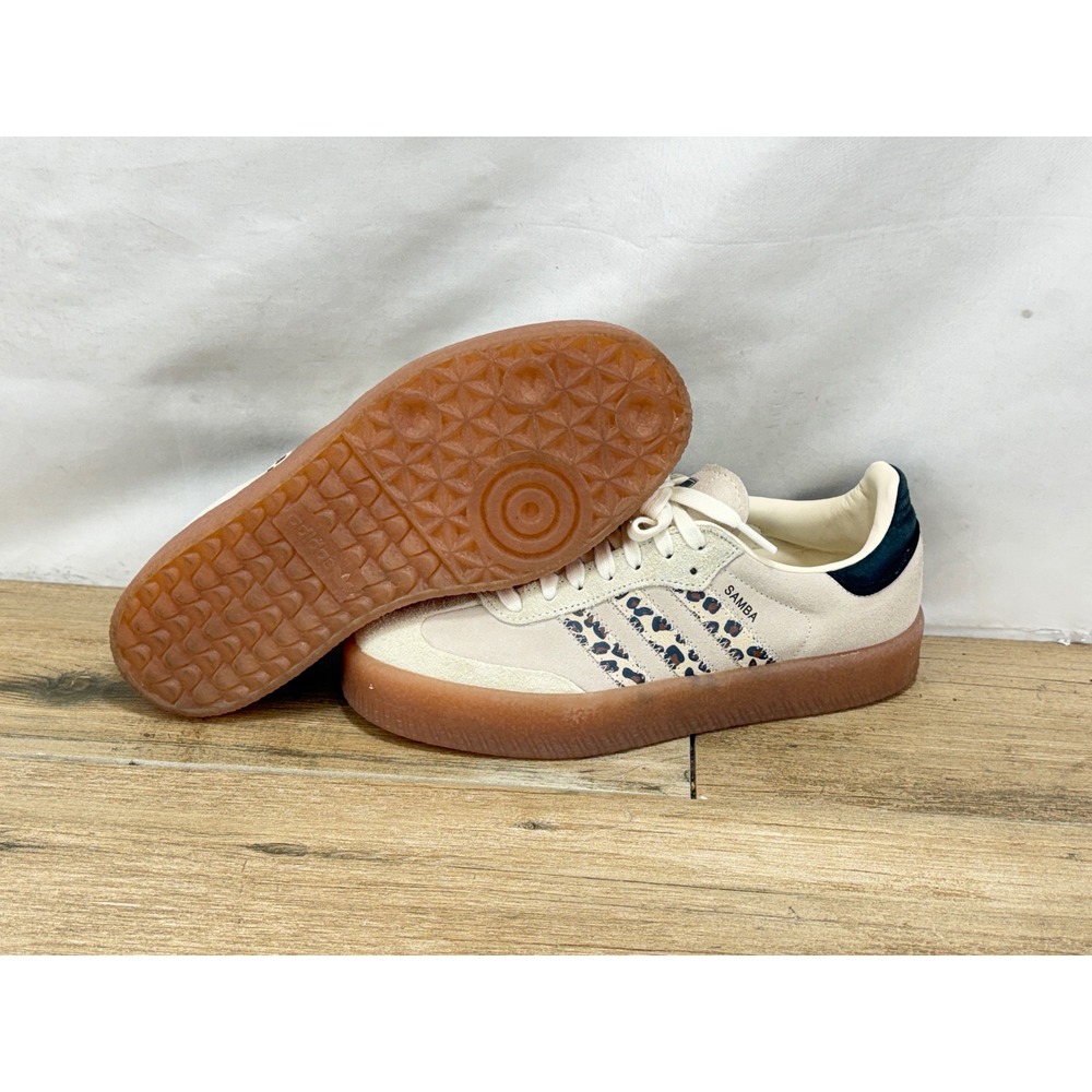 Adidas Samba XLG Wonder White Leopard Print Platform Sneakers IE0858 woman’s 7 - Picture 5 of 9